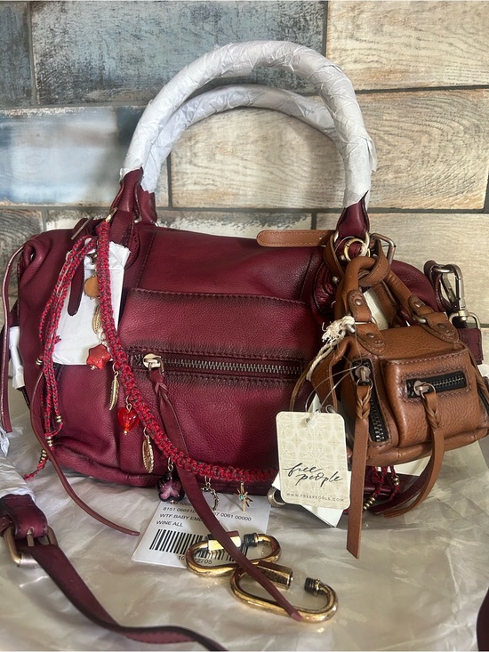 Free People Handbags - ❗️UPDATED❗️We The Free Baby Emerson Tote Bag Red Rock W/ Micro Emerson & Charm